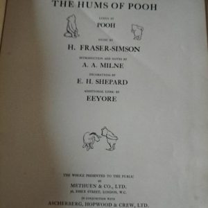 Winnie the Pooh. Partituras editadas en torno a 1927 para dar música a Winnie the Pooh