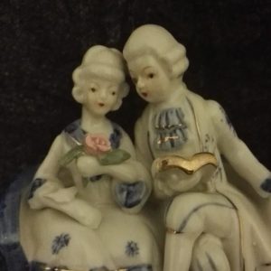 Exquisita pareja de época porcelana azul y blanca