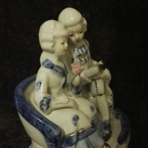 Exquisita pareja de época porcelana azul y blanca