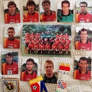 Selección española futbol Lote completo autógrafos y entrada en el mundial USA94
