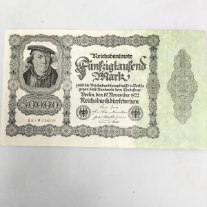 Billete alemán del Reichsbank 1922.