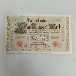 Billete antiguo alemán de 1910. 1000 Marcos